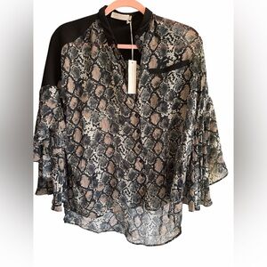 Anne Fontaine Snakeskin Print Blouse NWT
